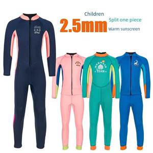 
Children's split wetsuit one-piece long-sleeved pants thermal swimsuit girls snorkeling surfing swimming training clothes