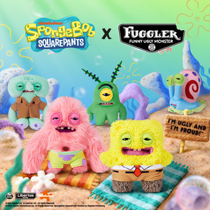 Fuggler official genuine cute tooth monster Spongebob co-branded pendant ugly funny doll keychain