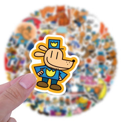 55 Cartoon Detective Dog Comic Stickers for Kidsren's Luggage, Water Bottles, Computers, Waterproof Stickers Dog Man