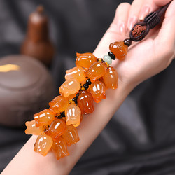 High-End Chalcedony Peace Pendant Car Hanging Ornament, In-Car Decoration for Men, Jade Car Hanging Ornament for Women, High-End Creative Peace Charm