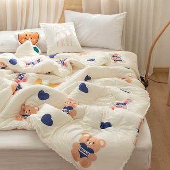 Category A maternal and infant grade summer cooling quilt knitted cotton quilt air conditioning quilt core student cute children single and double spring autumn and summer