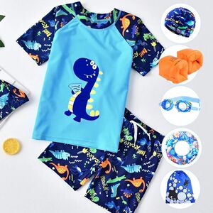 
Children's swimsuit, boy's swimming trunks, two-piece suit, baby, middle and large boy, J-child swimsuit, children's cartoon dinosaur swim