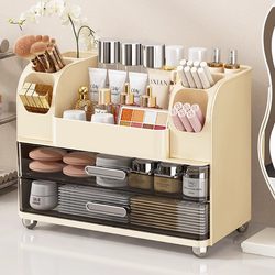 German High-End Dressing Table Cosmetics Storage Box Large-Capacity Desktop Skin Care Product Lipstick Compartmentalized Storage Rack