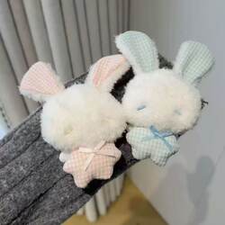 Cute Mini Soothing Angel Bunny Plush Toy Pendant Healing Adorable Item Bag Decoration Gift for Best Friend