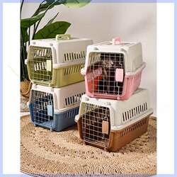 Cat-Specific Airline Crate, Cat Cage, Portable Pet Transport Crate, Car-Mounted Dog Crate, Portable Plastic Cat Box