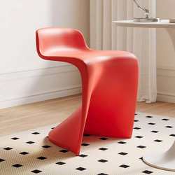 Nordic Island Table Dining Chair Stackable High Stool Designer Chair Cafe Milk Tea Shop Negotiation Plastic Panton Chair