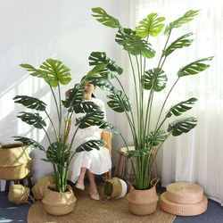 Manyang Simulated Turtle Leaf Green Plant Monstera Fake Tree Large Indoor Floor-Standing Plant Accessible Luxury Ornaments Landscaping Decoration