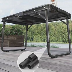 High-End Outdoor Folding Table, Ultra-Light Portable Adjustable Extendable Double-Wing Folding Table for Travel and Camping
