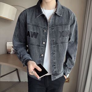 
Casual denim jacket e men's spring and autumn men's denim clothes trendy brand new top 2024 spring clothes handsome clip