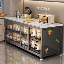 Kitchen Slate Sideboard Multi-Layer Vegetable Cutting Table Workstation Multifunctional Microwave Storage Cabinet Household Storage Cabinet