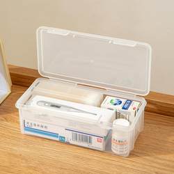 Mini First Aid Kit, Portable Small Medicine Box, Plastic Household Medicine Storage Box, Transparent Flip-Top Medicine Box