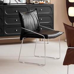 Italian Medieval Dining Chair Nordic Cafe Dining Table Chair Minimalist High-end Designer Internet Celebrity Single Sofa Chair