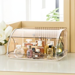 Desktop Dust-Proof Storage Box, High-End Flip-Top Transparent Perfume and Skin Care Product Storage Rack, Entryway Storage Box, Display Cabinet