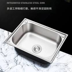 Large Single Sink for Washing Vegetables 60X40, Thickened 304 Stainless Steel Single Sink, Household Kitchen Large and Small Single Sink for Washing