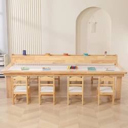 Toddler Yuan Solid Wood Graffiti Painting Art Table and Chair Early Education Training Game Children's Multi-Function Manual Learning Table