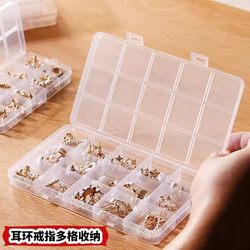 24-Compartment Jewelry Storage Box, Large Capacity Transparent Plastic Storage Box, Detachable Jewelry Box for Earrings and Ear Studs, Divided Box