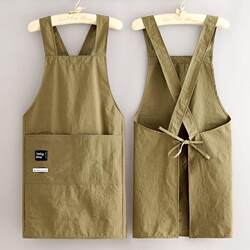 New Style Waterproof and Oil-Proof Apron with Logo Printing for Coffee Shops, Unisex, Breathable, Artistic Design for the Kitchen