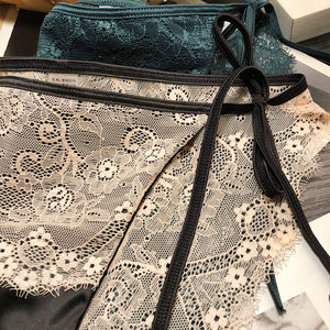 
Lace-up lace panties, feminine, low-waist, comfortable, sweet, girly student briefs, pure cotton crotch bottoms