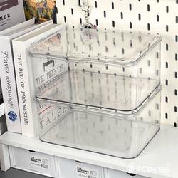 Flip-Top Desktop Storage Box, Transparent Acrylic Dust-Proof Organizing Box, Bedroom Dormitory Office with Lid, Miscellaneous Basket