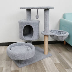 German Imported Cat Climbing Frame with Storage Cabinet, Integrated Cat Tree, Cat Bed, Solid Wood Cat Climbing Frame, Small