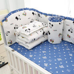 Baby Crib Fence Protector, Baby Crib Four-Piece Set, Pure Cotton Baby Bed Fence, Kidsren's Bedding, Four Seasons
