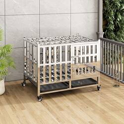 Stainless Steel Dog Cage for Small, Medium, and Large Dogs with Toilet, Suitable for Home Use, Indoor and Outdoor, Detachable, Thickened and Reinforced Pet Cage