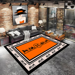 Trendy Simple Modern Light Luxury Style Living Room and Bedroom Bedside Full Carpet Wear-Resistant Non-Slip Crystal Velvet Floor Mat