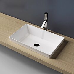Artificial Stone Integrated Countertop Basin, Seamless One-Piece Colored Basin, Square Thin-Edge Irregular Art Basin