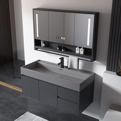 Ceramic integrated basin bathroom cabinet washbasin cabinet combination wash basin style wash table smart glass wash basin