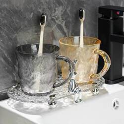 Glacier-Patterned Mouthwash Cup, Light Luxury Transparent Toothbrush Cup, High-Value Couple's Wash Cup, Children's Tooth Cup, Student Toothbrush Cup