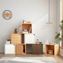 Single Grids Free Combination Bookcase Grids Cabinet Living Room Wall Storage Cabinet Desktop Storage Cabinet Small Bookshelf Simple Storage