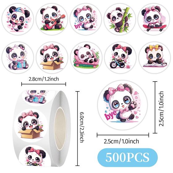 
[Officially authorized large emoticons] 1000 stickers of national treasure giant panda Q version animal roll stickers ins style cartoon cute painted children stickers diy self-adhesive mobile phone case label material sealing stickers