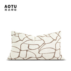 Rectangular Line Pillow, Light Luxury and High-End Feel, Cushion for Living Room Sofa, Office Oversized Backrest, Designer