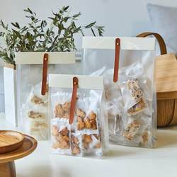 Transparent Frosted Food Bags Nougat Snowflake Pastry Milk Date Packaging Bags Cookie Candy Snacks Self-Sealing Bags