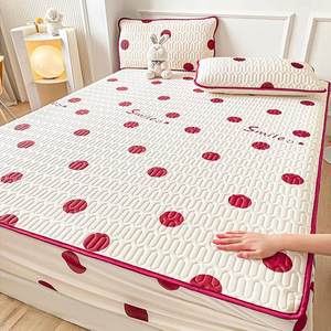
Class A mother and baby grade latex mat three-piece set bed cover 2025 new summer ice silk air conditioning soft mat machine washable