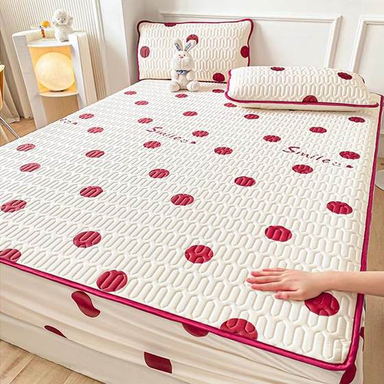 
Class A mother and baby grade latex mat three-piece set bed cover 2025 new summer ice silk air conditioning soft mat machine washable