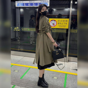 Honey City Windbreaker Jacket Women's 2025 New Spring and Autumn This Year's Popular Mid-Length Korean Style Coat