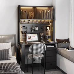 Desk with a Light Luxury and High-End Feel, Suitable for Home Use, Bedroom Study Desk, Multifunctional Makeup Table, Computer Desk, and Integrated Bookshelf