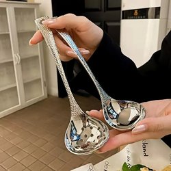 Hammered Stainless Steel Large Spoon, Large Colander, Stainless Steel Tabletop Soup Spoon, Colander, Hot Pot Spoon, Durable Jishuotang4