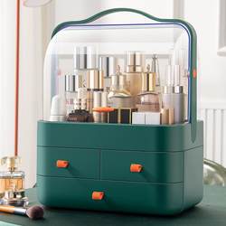 Red Cosmetic Storage Box Dormitory Desktop Dust-Proof Simple Household Storage Box Dressing Table Skin Care Product Storage Rack