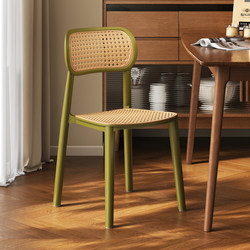 Medieval-Style Backrest Chairs, Stackable Rattan Dining Chairs, Thickened Plastic Stools for Home Use, Living Room Commercial Dining Table Chairs