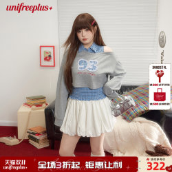 UNIFREEPLUS large size off-shoulder long-sleeved sweatshirt