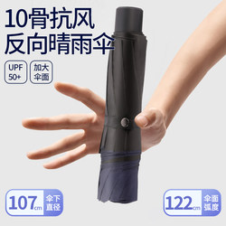 Paradise Umbrella Extra Large Full Steel Ten-Rib Double Folding Umbrella Black Coated Sun and Rain Umbrella Official Flagship Store for Men and Women