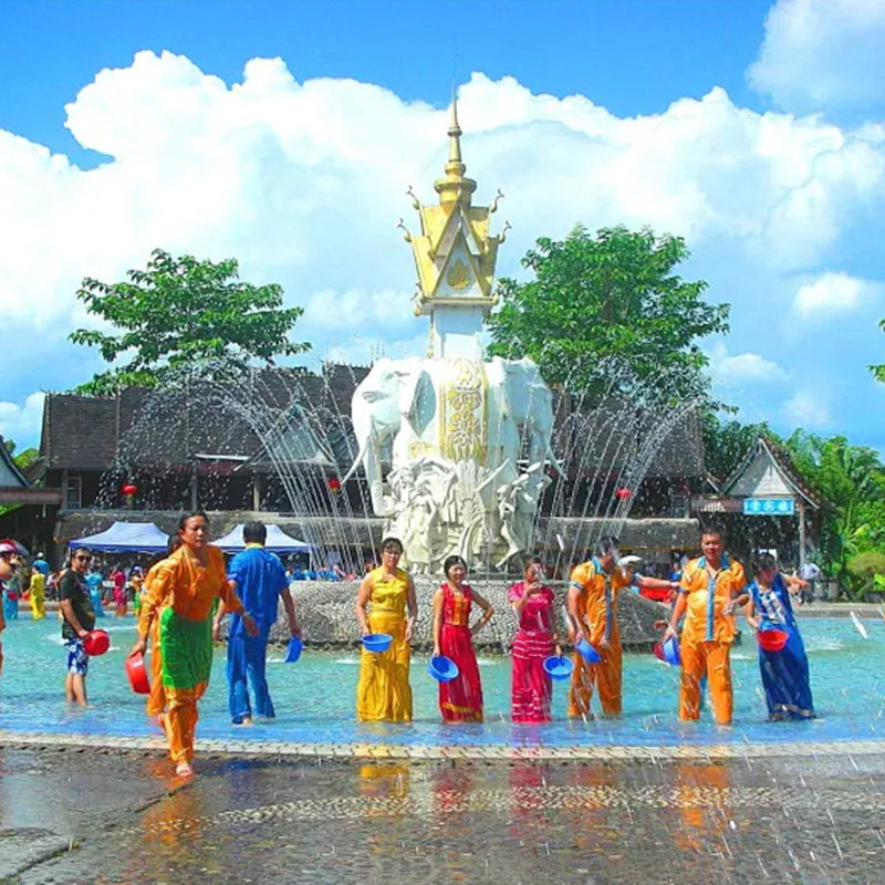 100%纯玩 云南西双版纳旅游野象谷傣族园大佛寺喜来登酒店5天4晚