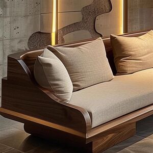 
2025 modern solid wood sofa new Chinese style black walnut ash wood living room furniture hotel W B&B office sofa