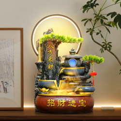 Artificial Rockery Water Fountain, Living Room Circulating Water Feng Shui Wheel, Office Wealth-Attracting Desktop Decoration, Opening Ceremony Housewarming Ornament