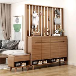 New Chinese-Style Shoe Cabinet for Home Use with Integrated Coat Rack and Bench, Entryway Living Room Partition Cabinet