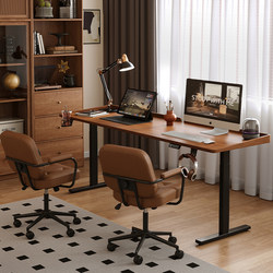 Gujiajia Home Furniture Solid Wood Electric Height Adjustable Desk Home Computer Desk Study Desk Double Office Desk Work Table