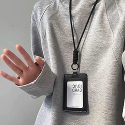 Fashionable Miu-Style Matching Id Card Holder with Neck Strap for Work Id, Access Card, Employee Badge, Campus Card, Meal Card
