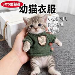 Clothes for Kittens, Extra Small and Super Small, Suitable for One-Month-Old Kittens, 0.5kg Autumn and Winter Warm Clothing, Pet Supplies